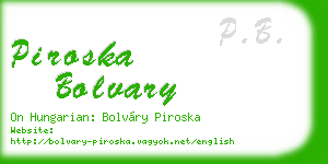 piroska bolvary business card